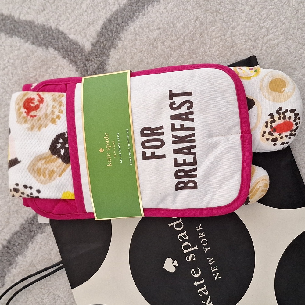 NEW Kate Spade 3Pc Kitchen Set "All in Good Taste" NWT